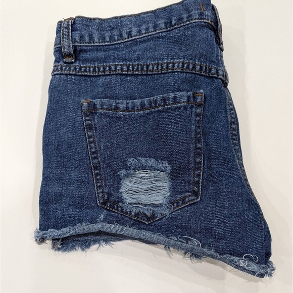 FREE PEOPLE Runaway Cutoff Shorts Jillian Blue Denim Jean Jorts Size 27 - Picture 5 of 6